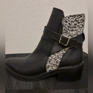 Miista Black and Gray Ankle Boots